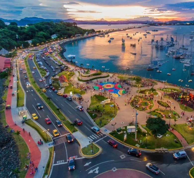 View of Causeway Amador, Panama City