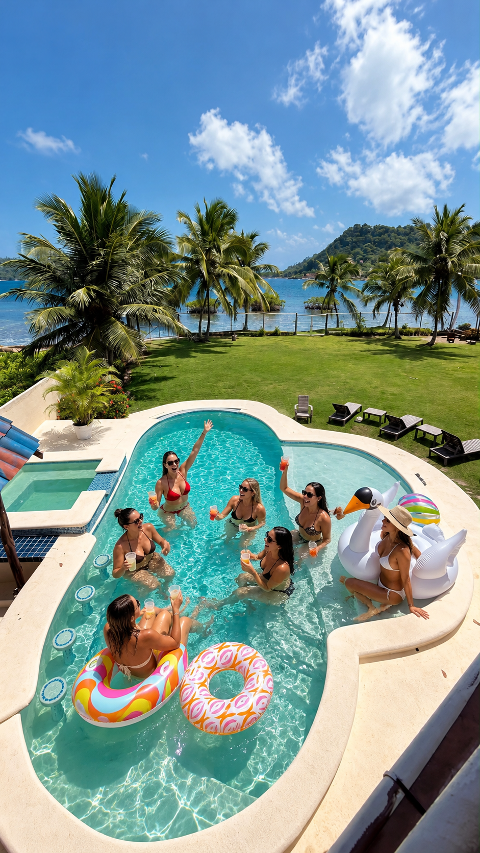 Bachelorette celebration at Casa Guaymar's pool