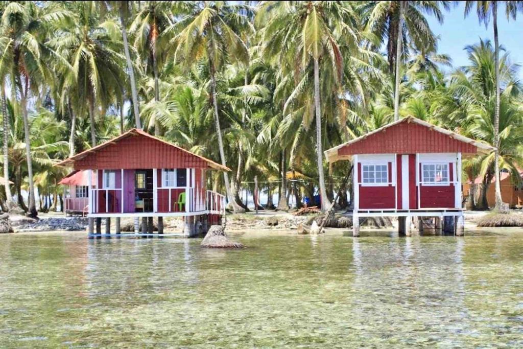 Private overwater cabin on a tropical San Blas island in Panama